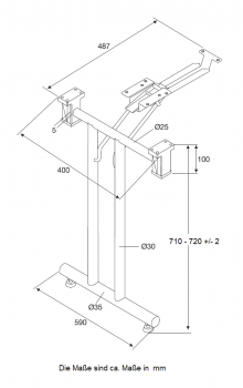 Klapptisch-Gestell Modell T Economy, silbergrau RAL 9006