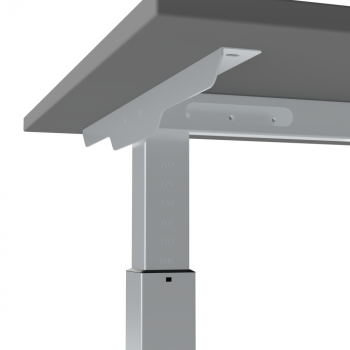 M-MORE Manuell höhenverstellbares Tischgestell  670 - 900 mm weißaluminium RAL 9006