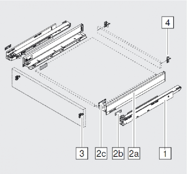 blum LEGRABOX pure Zarge N=66,3mm, NL=500 mm, oriongrau matt