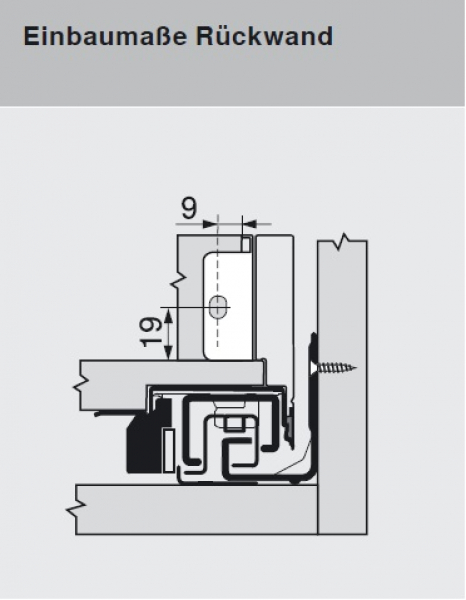 LEGRABOX Holzrückwandhalter, Höhe N=78 mm, oriongrau