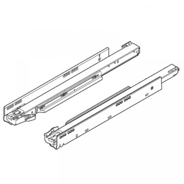 LEGRABOX Korpusschiene mit TIP-ON, Vollauszug, 40 kg, NL=300  mm, mit Kupplung, li/re