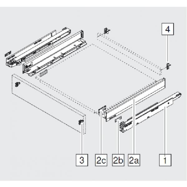 blum LEGRABOX pure Zarge M=90,3mm, NL=550 mm, oriongrau matt