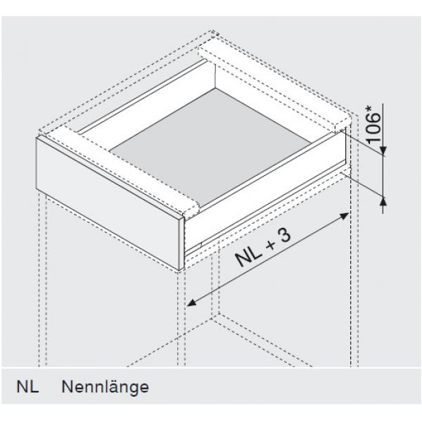 blum LEGRABOX pure Zarge M=90,3mm, NL=300 mm, polarsilber matt