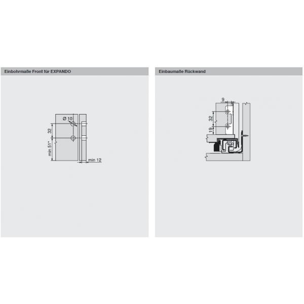 blum LEGRABOX pure Zarge M=90,3mm, NL=650 mm, polarsilber matt