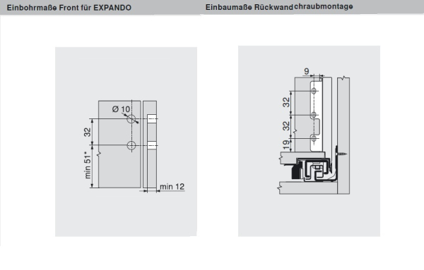 blum LEGRABOX pure Zarge K=128,3mm, NL=450 mm, Inox