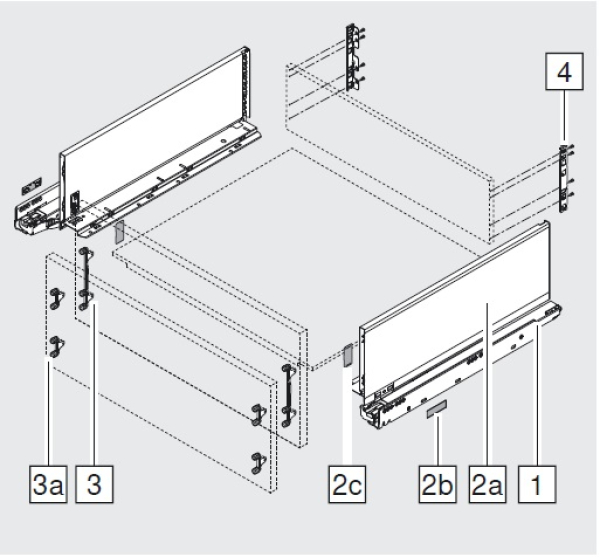 blum LEGRABOX pure Zarge C=176,8mm, NL=350 mm, seidenweiß matt