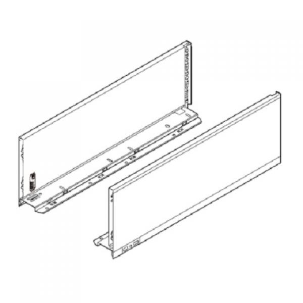 Schubkasten-Bausatz, Legrabox, Zargenhöhe 176 mm, Systemhöhe C, mit Korpusschiene 40/70 kg für Tip-On-Blumotion