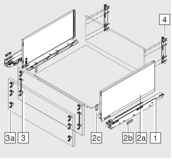 blum LEGRABOX pure Zarge F=239,9mm, NL=450 mm, terraschwarz matt 770F4502S