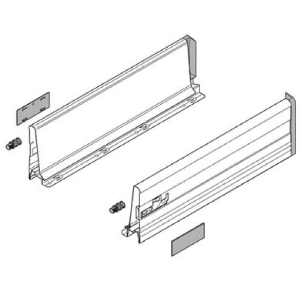 TANDEMBOX antaro Zarge K=115mm, NL=650mm, seidenweiß 378K6502SA