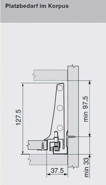 TANDEMBOX antaro Zarge K=115mm, NL=300mm, RAL 9006 weißaluminium 378K3002SA