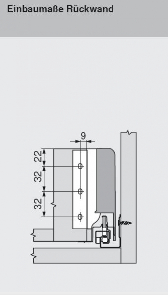 TANDEMBOX Holzrückwandhalter, Höhe K=128,5 mm grau, Z30K000S