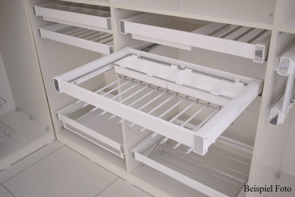 Garderobenhalter / Hosenhalter mit Aufbewahrungsschalen Softclosing-Auszug 900mm