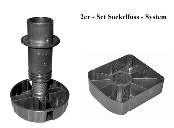 Set Sockelfußsystem 200mm mit großem Fuß 2teilig