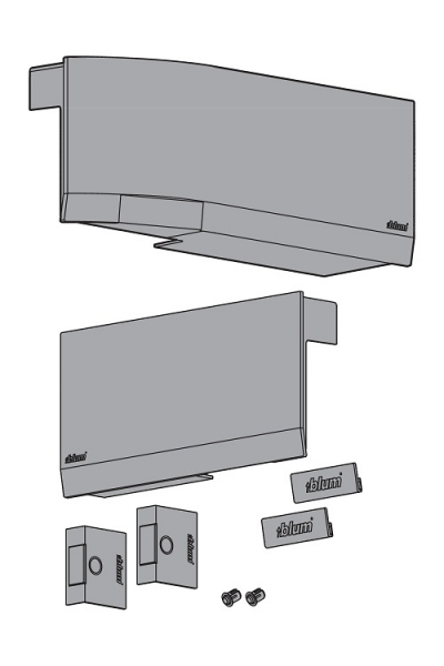 AVENTOS HK top Hochklappe, Abdeckkappenset, inkl. Auslöseschalter, li/re, für SERVO-DRIVE hellgrau 23K8000