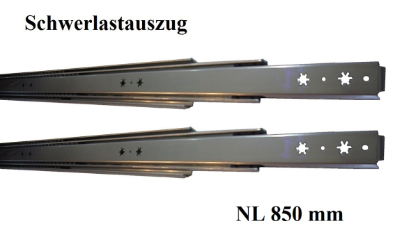 Set Kugelvollauszug Teleskopauszug Schwerlastauszug bis 110 kg, 95 kg bei 850mm