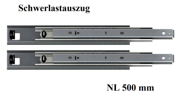 Set Kugelvollauszug Teleskopauszug Schwerlastauszug bis 115 kg  500mm