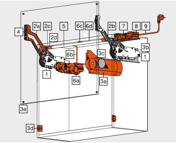 AVENTOS HL Hochliftklappe, Kraftspeicher, für SERVO-DRIVE geeignet, 20L2900.05