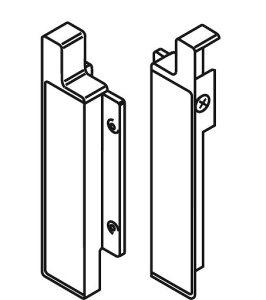 Frontbefestigung links/rechts für Innenschubkasten für blum METABOX Höhe H = 150 mm