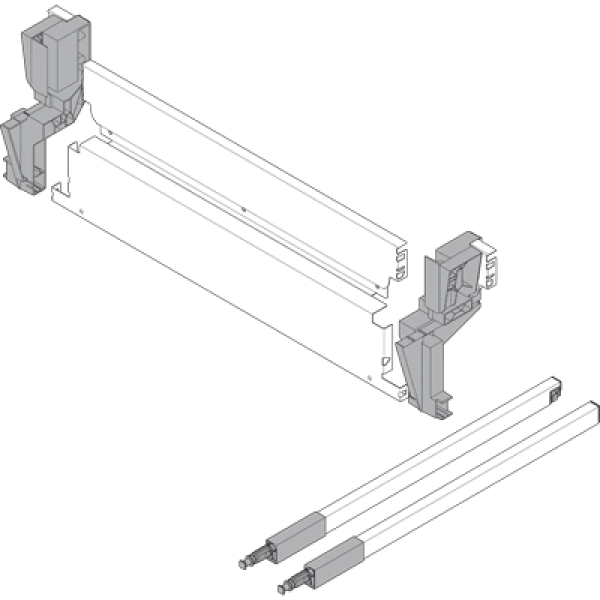 SERVO-DRIVE uno  Spezial-Rückwand-Set hängende Mülllösung, für Seitenwandstärke 15/16mm