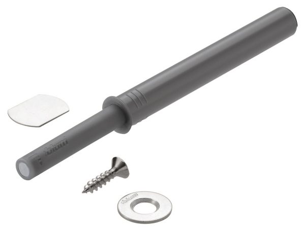 TIP-ON für Türen Langversion, ab Höhe 130cm, inkl. Haftplatten, Auslöseweg 1,5mm,  platingrau 