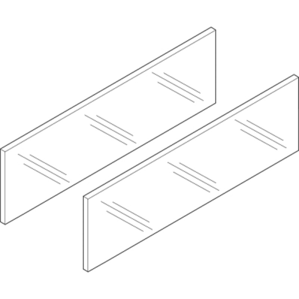 LEGRABOX free Set Glaseinschubelement - seitlich li/re, Höhe 138mm, NL=350-650mm, Klarglas