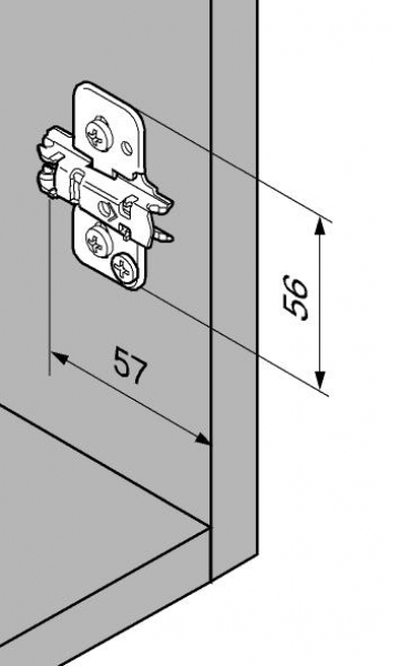 CLIP Montageplatte, 0 mm, Stahl, EXPANDO, HV: Exzenter