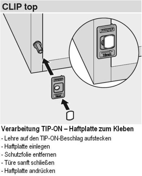 Haftplatten-Positionierungslehre für TIP-ON-Haftplatten