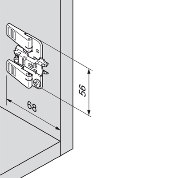 CLIP Montageplatte, 3 mm, Stahl, INSERTA, HV: Exzenter