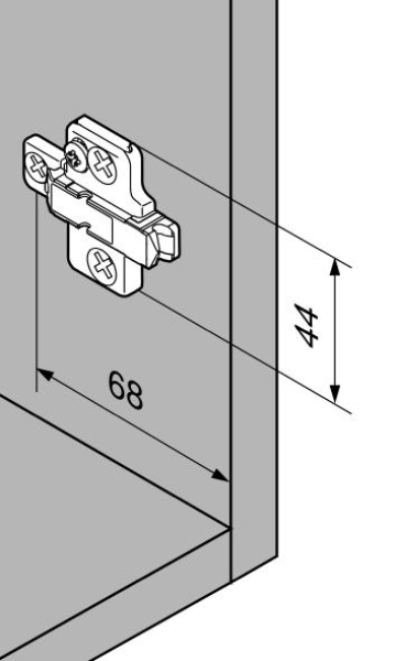 CLIP Montageplatte, 18 mm, Zink, Systemschrauben, HV: 2-teilig