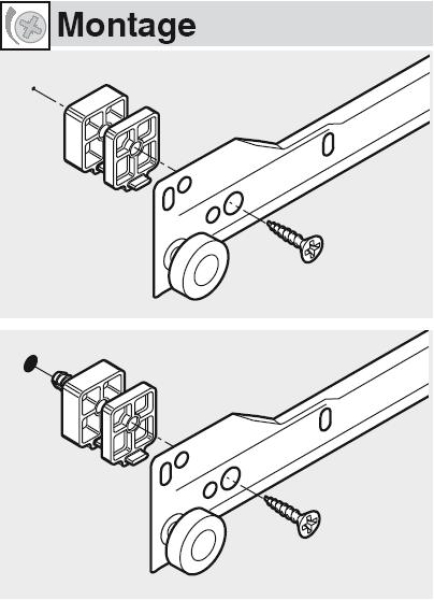 Distanzteil für METABOX Teilauszug, Schraubversion, Distanzstärke: 4 - 8 mm