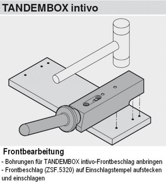 Einschlagstempel, Frontbefestigung TANDEMBOX intivo, TANDEMBOX plus, METABOX