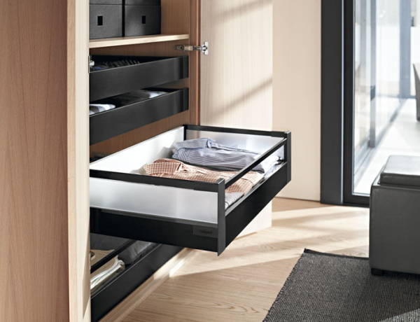 TANDEMBOX antaro Querreling, bis KB=1200mm, zum Ablängen, seidenweiß oder RAL 9006 weißaluminium