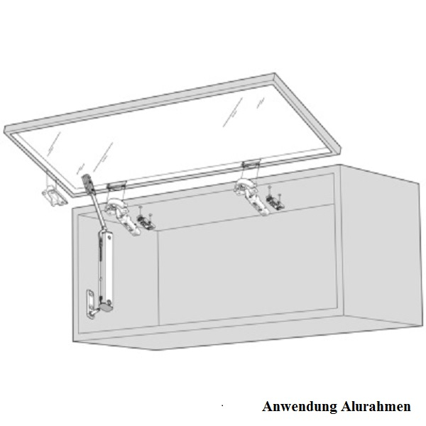 Aventos HK-XS Frontbefestigung zum Schrauben für schmale Alurahmen