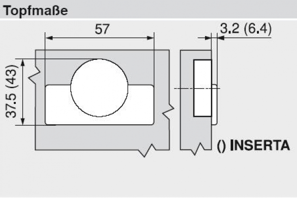 CLIP top Standardscharnier 110°, gerade, mit Feder, Topf: EINPRESSEN