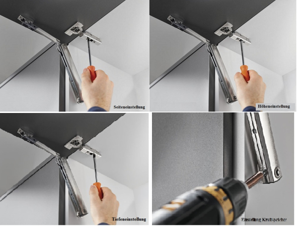Aventos HK-XS TIP-ON für Hochklappen Leistungsfaktor 180-800