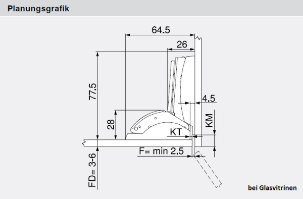 CRISTALLO-Montageplatte, zum Kleben, gerade, Zink, HV: 2-teilig