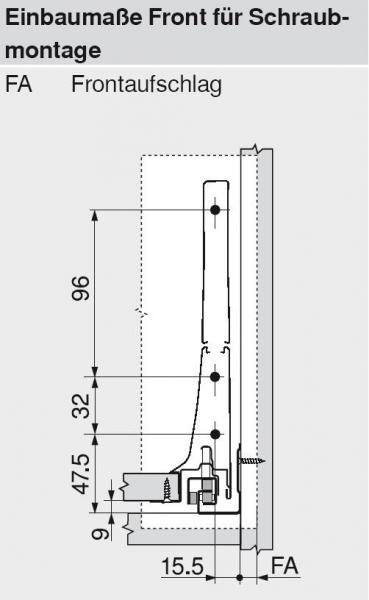 TANDEMBOX intivo/antaro Spülenzarge, Höhe M=83 mm, seidenweiß, NL=450-650mm, li/re