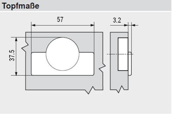 MODUL BLUMOTION Stollenscharnier 95°, Topf: Schrauben