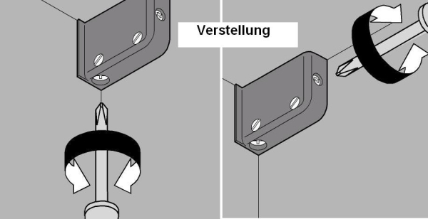 Set Schrankaufhänger, links/rechts, zum Schrauben, weiß RAL 9001