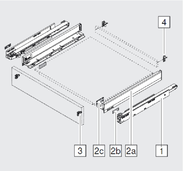 blum LEGRABOX pure Zarge N=66,3mm,  NL=450 mm, Inox