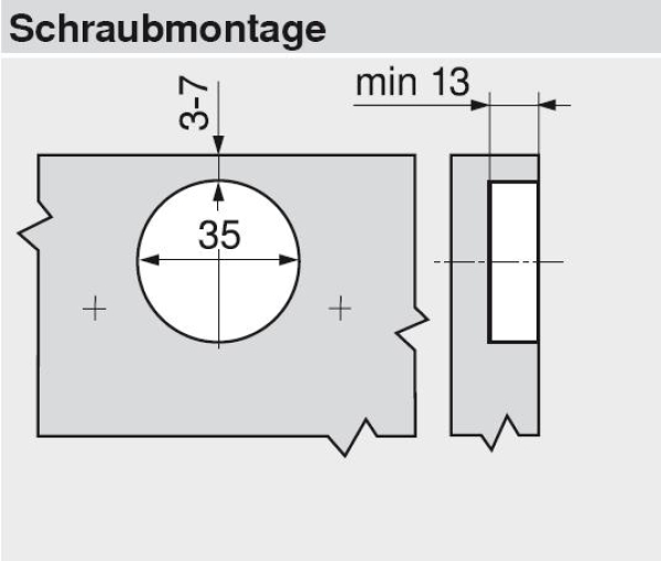 CLIP top BLUMOTION Winkelscharnier 45° I, halbaufschlagend, Topf: Schrauben