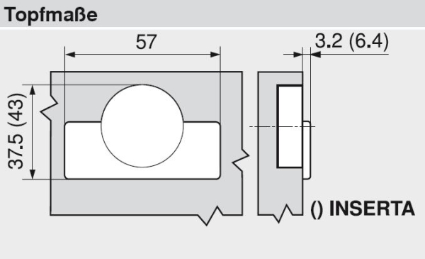 CLIP top BLUMOTION Winkelscharnier 45° II, aufschlagend, Topf: Schrauben