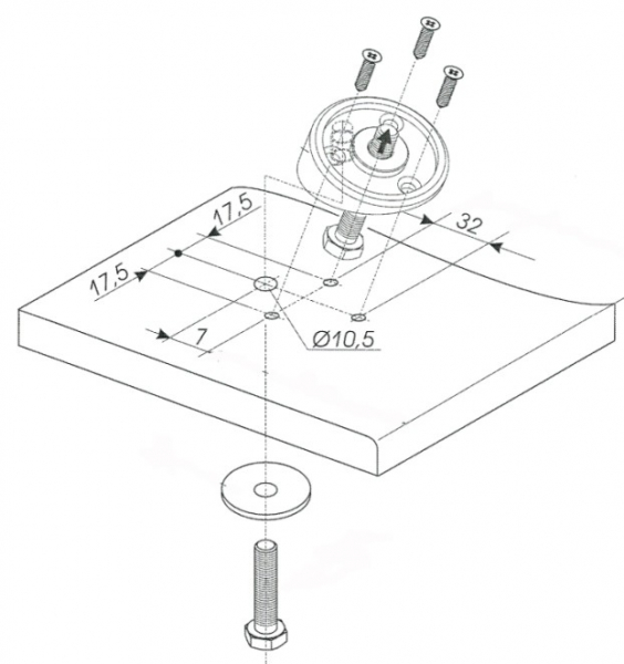 Barkonsole Höhe 200mm Neigung 20° Chrom matt