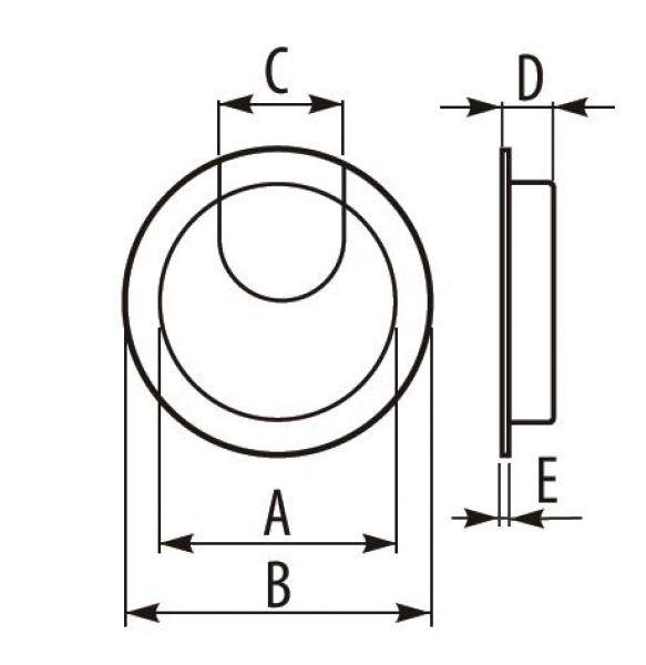 Kabeldurchlass Chrom poliert D60mm