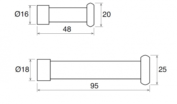 Garderobenhalter Percha 005 Edelstahl 