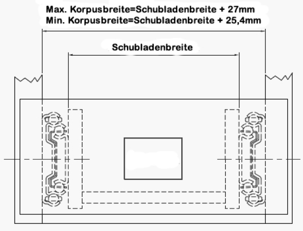 Set Kugelauszug TOUCH TO OPEN 250mm