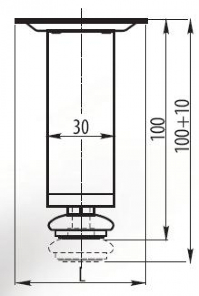 MÖBELFUß Möbelfuss 100mm Satin