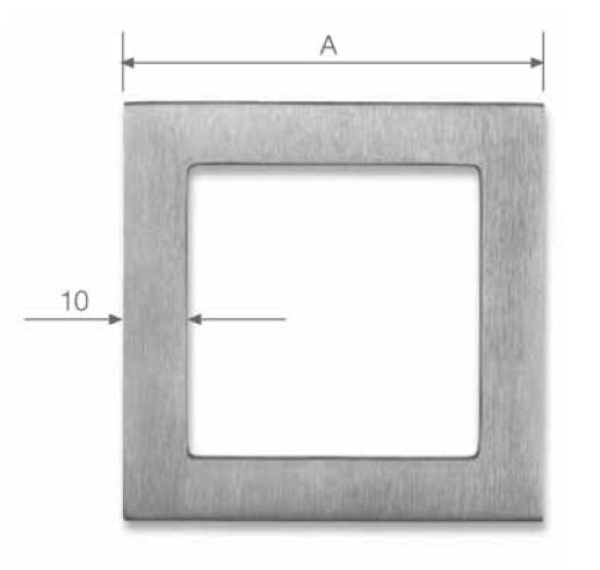 didheya SLY quadratischer Schiebetürgriff I-4010 zum Kleben H=50-85mm Edelstahl matt