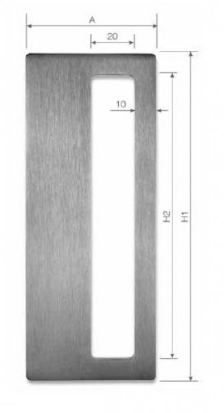 didheya SLY rechteckiger Schiebetürgriff I-4030 zum Kleben H=150-500mm Edelstahl matt