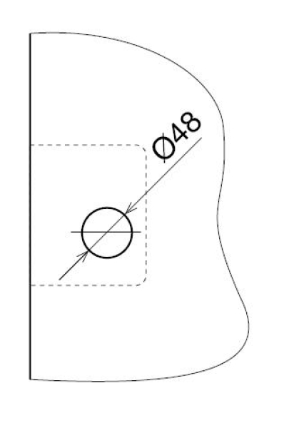 didheya Schiebetürmuschel I-450 quadratisch H=85mm Edelstahl matt